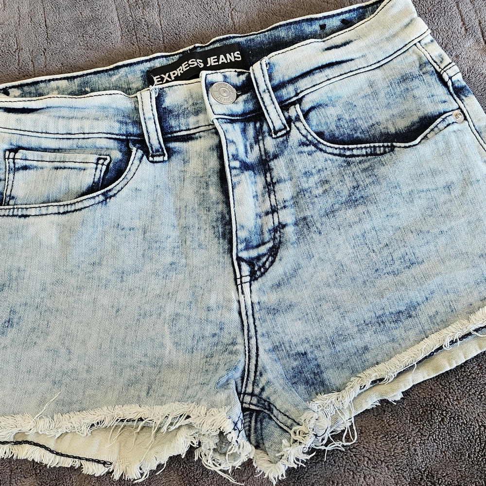 Express Light Wash Jean Shorts